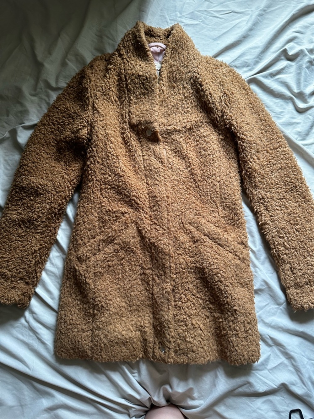 Hollister Tan Teddy Sherpa Coat - XXS